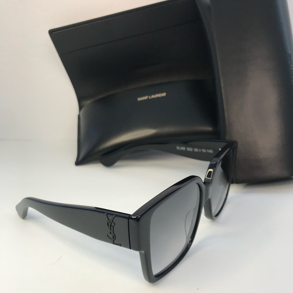 New - 💯 Authentic Saint Laurent Black Grey Sunglasses SLM9 - Picture 9 of 17